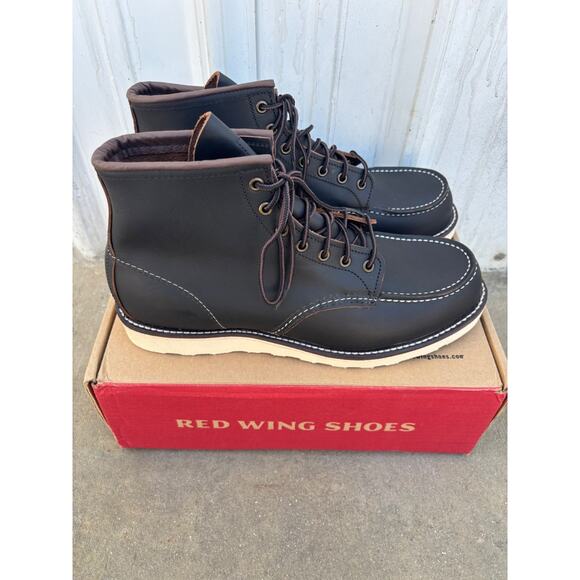Red Wing 8849 Mens Sz 12 D Heritage Classic 6" Moc-Toe Work Boot Black USA Made - Picture 2 of 8